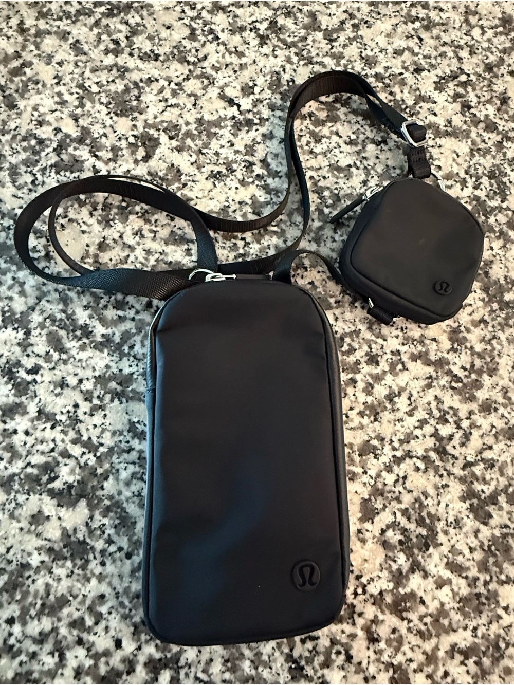 lululemon athletica Black Crossbody Phone Pouch with Detachable Coin Pod
